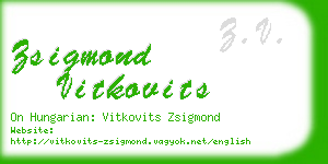 zsigmond vitkovits business card